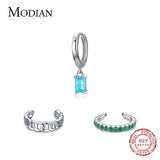925 Silver Ear Cuff Tourmaline Zirconia Clip Earrings