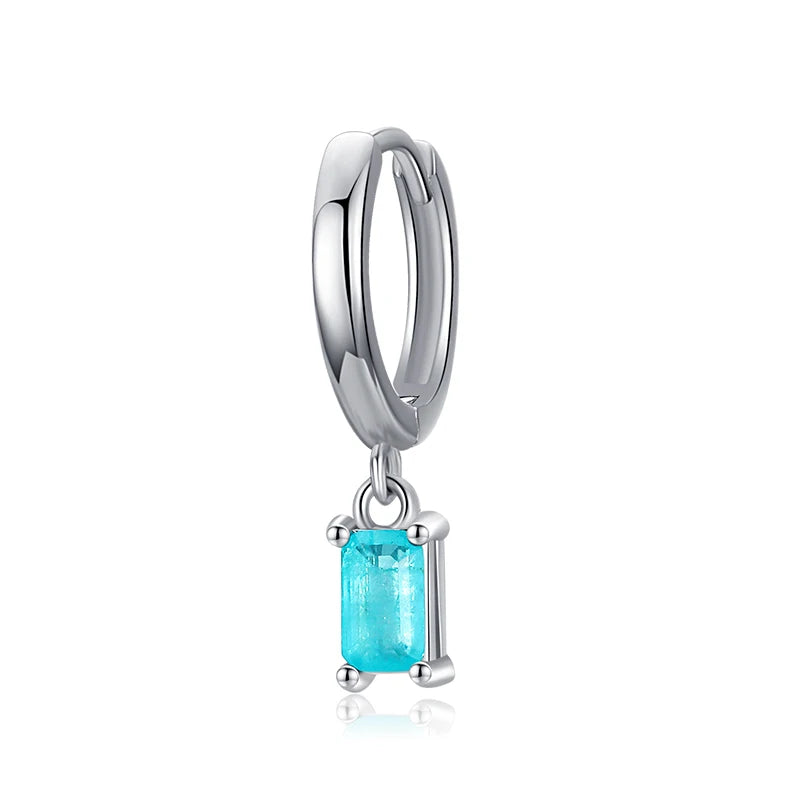 925 Silver Ear Cuff Tourmaline Zirconia Clip Earrings