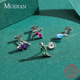 925 Silver Golden Tiny Dinosaur Earrings Studs for Women Kids