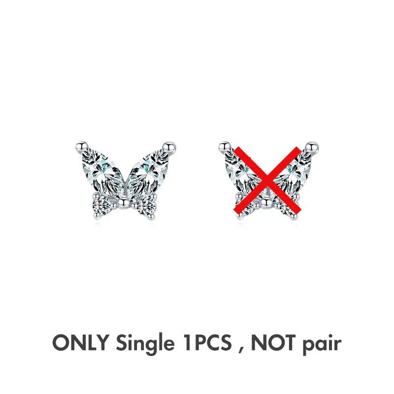 Geometric Shape Stud Earring 925 Sterling Silver Clear CZ Earrings Women