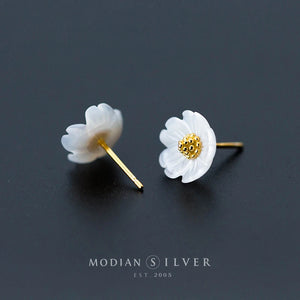 925 Silver Floral Stud Earrings for Women