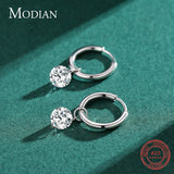 925 Silver Circle CZ Hoop Earrings Wedding Jewelry