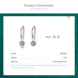 925 Silver Circle CZ Hoop Earrings Wedding Jewelry