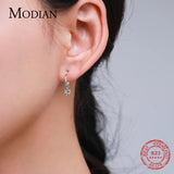 925 Silver Circle CZ Hoop Earrings Wedding Jewelry