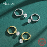 925 Silver Circle CZ Hoop Earrings Wedding Jewelry