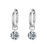 925 Silver Circle CZ Hoop Earrings Wedding Jewelry