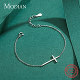 925 Silver Cross Bracelets Chain for Women Girls