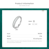 925 Sterling Silver Double Circle Line Clear CZ Finger Ring for Women