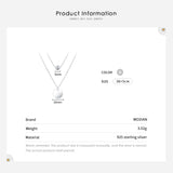 925 Sterling Silver Double Layer Charm Round Necklace Pendant Chain For Women