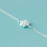 925 Sterling Silver Snowflake Chain Bracelet for Women