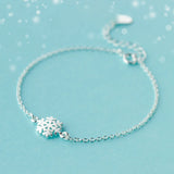 925 Sterling Silver Snowflake Chain Bracelet for Women