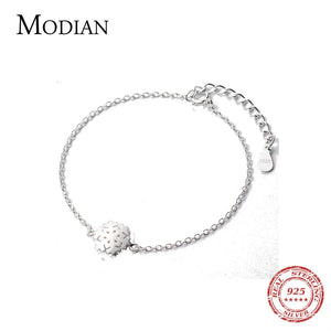 925 Sterling Silver Snowflake Chain Bracelet for Women
