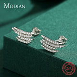 925 Silver Zirconia Stud Earrings Geometric Line Wedding Jewelry