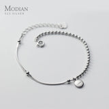 925 Sterling Silver Irregular Lucky Charms Chain Bracelet Beads
