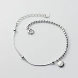 925 Sterling Silver Irregular Lucky Charms Chain Bracelet Beads