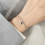 925 Sterling Silver Irregular Lucky Charms Chain Bracelet Beads