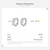 925 Silver Lucky Leaves Hoop Earrings for Women Wedding Jewelry
