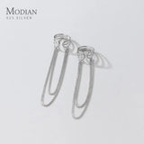 925 Sterling Silver Tassel Earrings For Women Clip Earrings Bone Party Girls