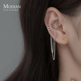 925 Sterling Silver Tassel Earrings For Women Clip Earrings Bone Party Girls