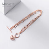 925 Silver Sweet Hearts Chain Link Bracelet Bangle