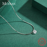 925 Silver Clear CZ Choker Necklace Pendant Chain Women Party Jewelry