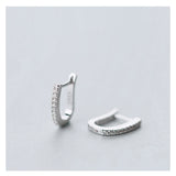 925 Silver Hoop Earrings CZ Fine Jewelry