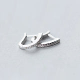 925 Silver Hoop Earrings CZ Fine Jewelry