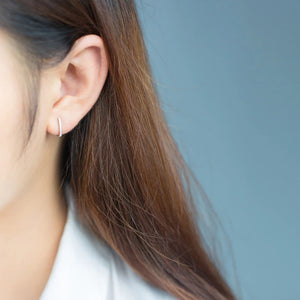 925 Silver Hoop Earrings CZ Fine Jewelry