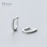 925 Silver Hoop Earrings CZ Fine Jewelry