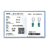 925 Silver Dinosaur Swing Earrings Clear CZ Dangle Ear Women Jewelry
