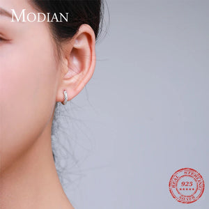 925 Silver Zirconia Hoop Earrings Wedding Jewelry