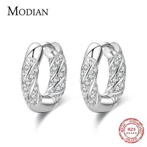 925 Silver Zirconia Hoop Earrings Wedding Jewelry