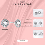 925 Silver Forever Love Stud Earrings Hearts Charm for Women