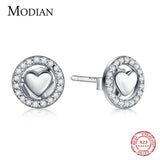 925 Silver Forever Love Stud Earrings Hearts Charm for Women