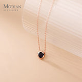 925 Sterling Silver Enamel Rose Pendant Necklace