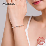 925 Sterling Silver Heart CZ Open Bracelet for Women