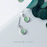 925 Silver Green Opal Stud Earrings Wedding Jewelry