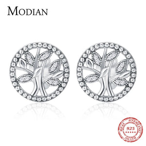 925 Sterling Silver Tree Of Life Stud Earrings For Women