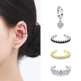 925 Sterling Silver Punk Ear Cuff Clip Earrings On Cartilage Charm