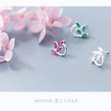 925 Silver CZ Stud Earrings Rhombus Design for Women