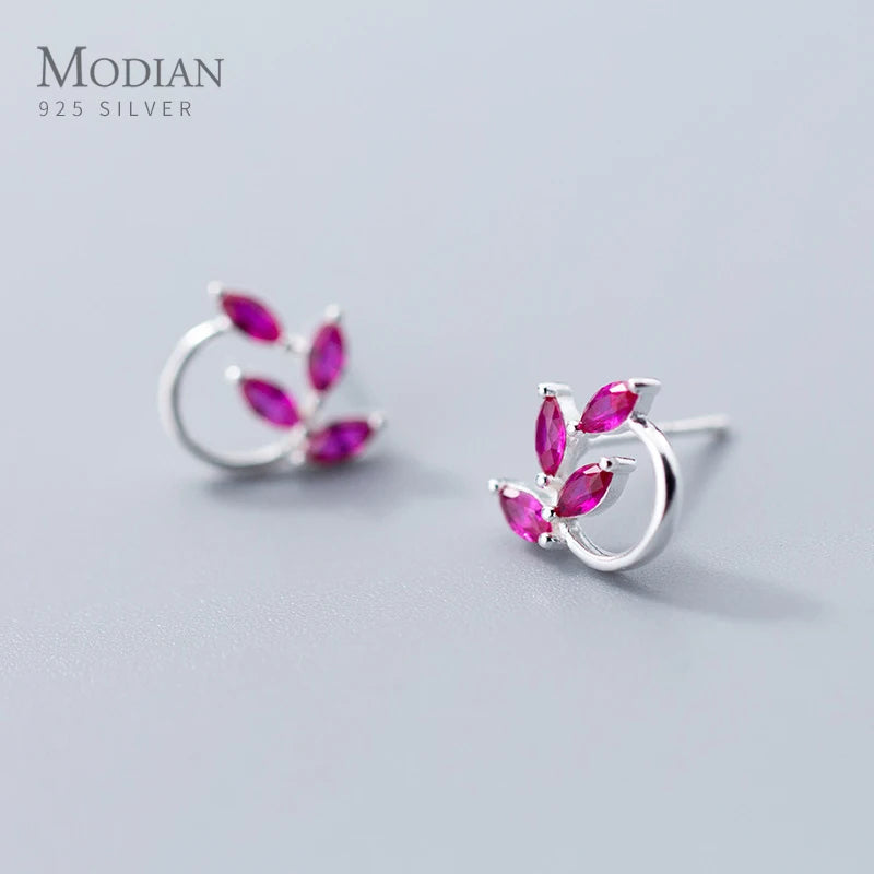 925 Silver CZ Stud Earrings Rhombus Design for Women