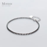 925 Silver Beads Chain Bracelet Women Minimalist Fine Jewelry