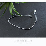925 Silver Beads Chain Bracelet Women Minimalist Fine Jewelry