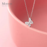 925 Silver Zircon Butterfly Mini Pendant for Women