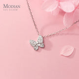 925 Silver Zircon Butterfly Mini Pendant for Women