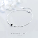 Minimalist Beads Chain Bracelet 925 Silver Jewelry for Women