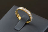925 Silver Wedding Band Ring w/ 5A Zircon Jewelry