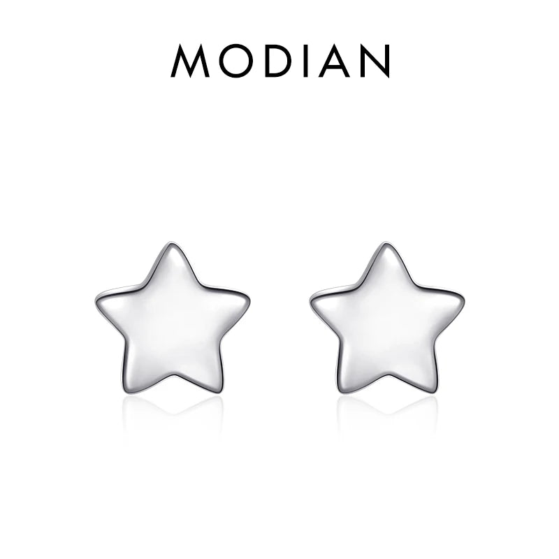 925 Sterling Silver Stars Stud Earrings For Women Dazzling Party Jewelry Bijoux