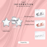 925 Sterling Silver Stars Stud Earrings For Women Dazzling Party Jewelry Bijoux
