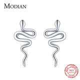 Autumn 925 Silver Small Line Snake Stud Earrings For Women
